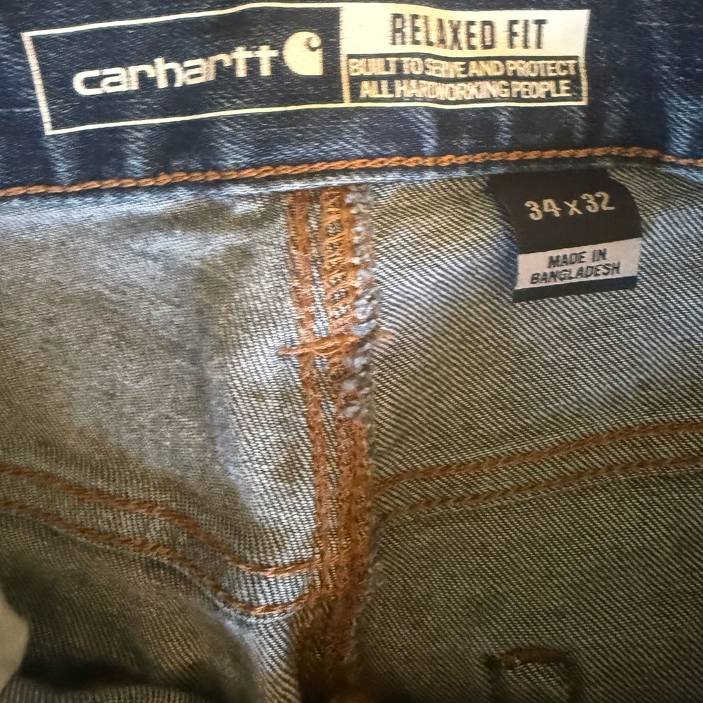Carhartt Men's Slim Straight Dark Blue Jeans - Picture 2 of 3